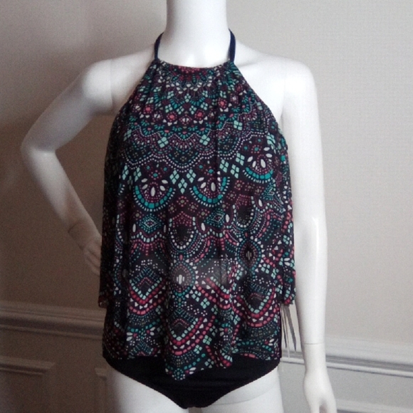 Women's 2pc.COCO REEF Halter Neck Swimsuit, 36D Top, Medium High Waist Bottom - Picture 5 of 16